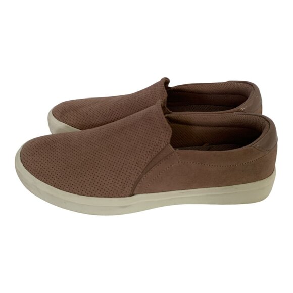 Dr Scholls Shoes Women's 10M Perforated Slip On Loafers Rosy Brown Fabric Low - Picture 2 of 8